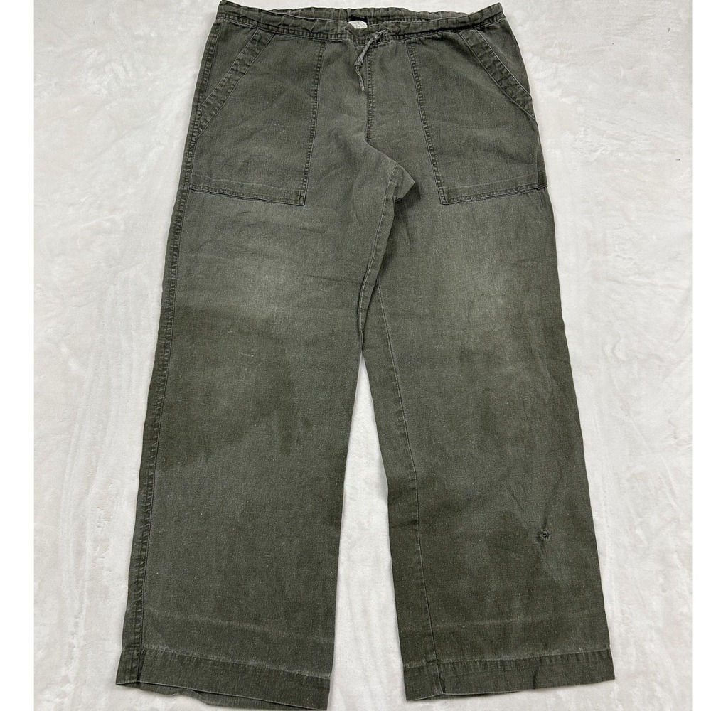Patagonia Pants Mens M Green 100% Hemp Drawstring Wide Leg Utility Pockets